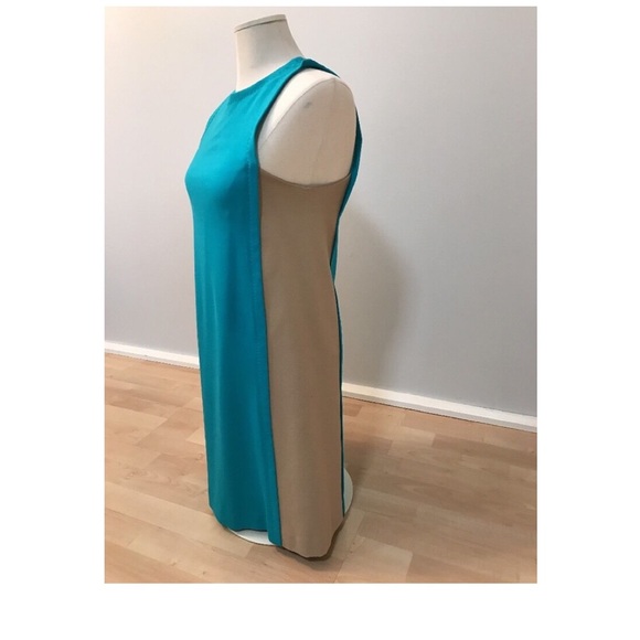 MANGO SUIT Teal/Nude Color Block Dress in size XS - Picture 2 of 6